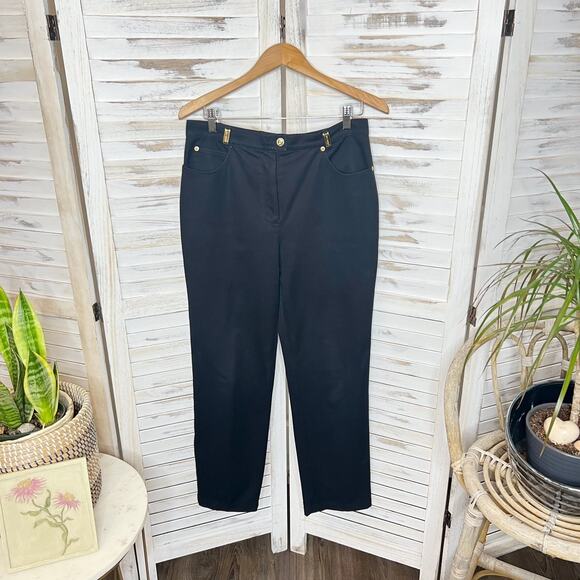 ST. JOHN SPORT Women's Size 10 Cotton Trouser Pant 5 Pocket Jean Black Preppy - Picture 13 of 13